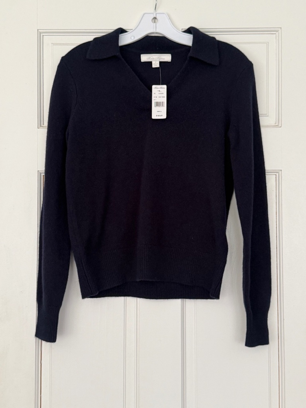 NWT Brooks Brothers Navy Collared V-Neck Sweater Women's Small